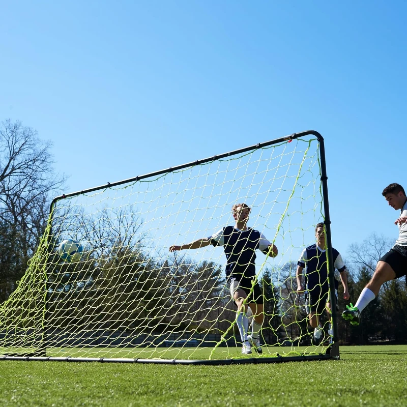 Franklin Sports Competition Portable Steel Backyard Soccer Goal with Net & Ground Stakes — 10' x 5' Training Goal (Adult & Youth, Foldable, Multiple Colors/Options)