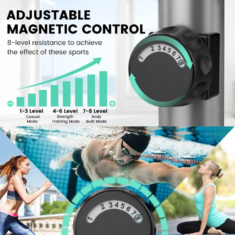 Dripex Home Elliptical Trainer — Hyper-Quiet Magnetic Elliptical with 8 Resistance Levels, 6kg Flywheel, LCD Display & Pulse Sensors