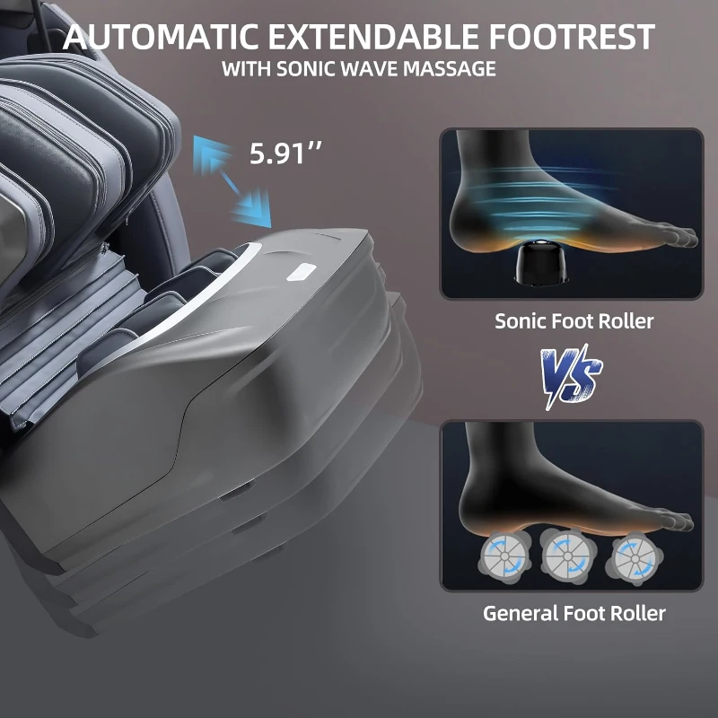 Alfine Theta A696 4D+SyncWave Massage Chair — Full-Body Zero Gravity SL-Track Recliner with Sonic Wave, AI Voice & 23 Modes (2026, Black)