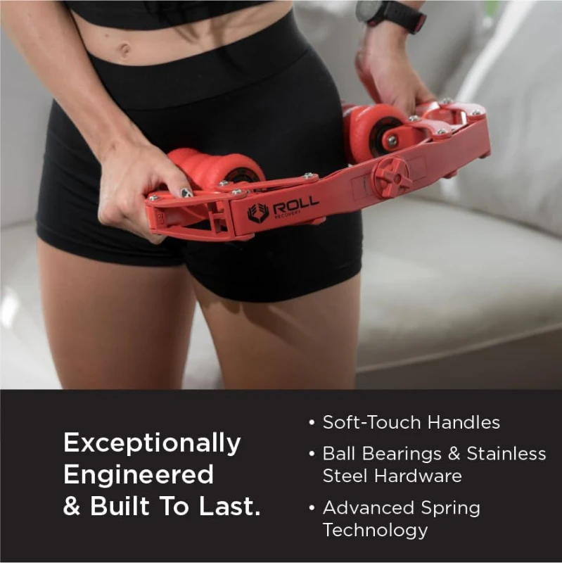 ROLL Recovery R8 Plus Deep Tissue Massage Roller (Lava Red) - Adjustable Intensity
