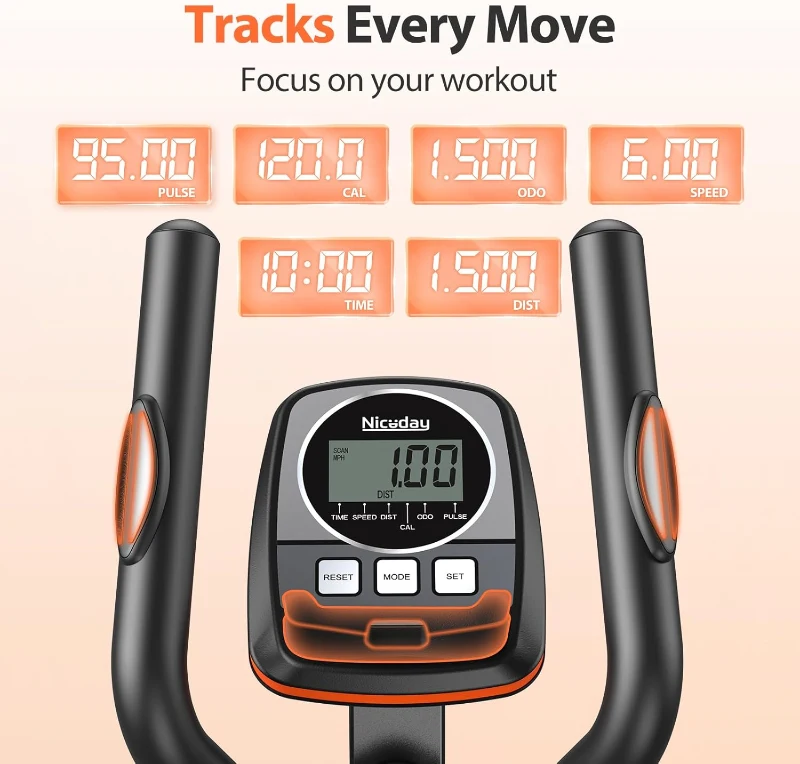 Niceday Home Elliptical Trainer with Hyper-Quiet Magnetic Drive, 15.5in & 20in Stride Options, 16 Resistance Levels, Heavy-Duty Capacity (500 lbs)