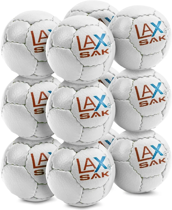 Lax Sak Soft Training Lacrosse Balls — Available in 1, 2, 3, 6, 12, 24, 36, 60 & 120 Packs - Regulation Weight/Size, Less Bounce for Indoor and Outdoor Practice