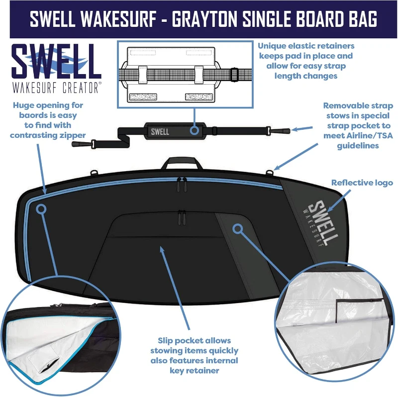 SWELL Grayton Wakesurf Travel Bag – Protective Board Carry Case