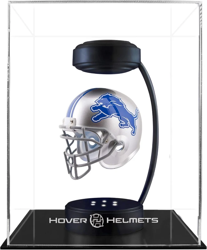 Pegasus Sports NFL Levitating Rotating Hover Helmet with LED Lighting - Detroit Lions (1/2 Scale Replica)