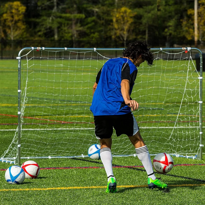 Franklin Sports Competition Mini Folding Soccer Goal – 6' x 4' Portable Steel Backyard Goal with Net & Stakes – Compact Training Size, Multiple Colors