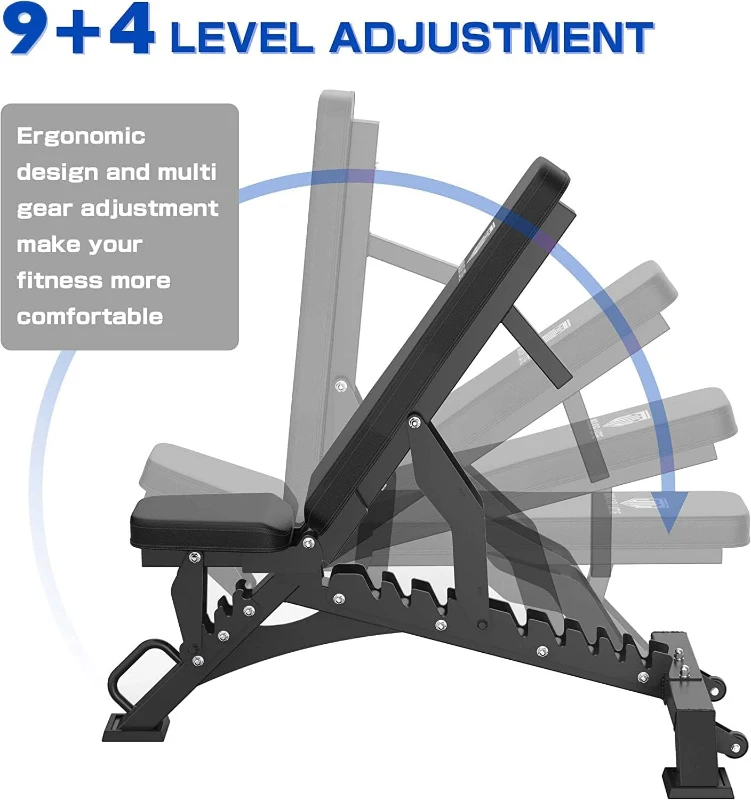 MAJOR FITNESS Adjustable Weight Bench — 1300 lb Capacity, 36 Positions for Home & Garage Strength Training