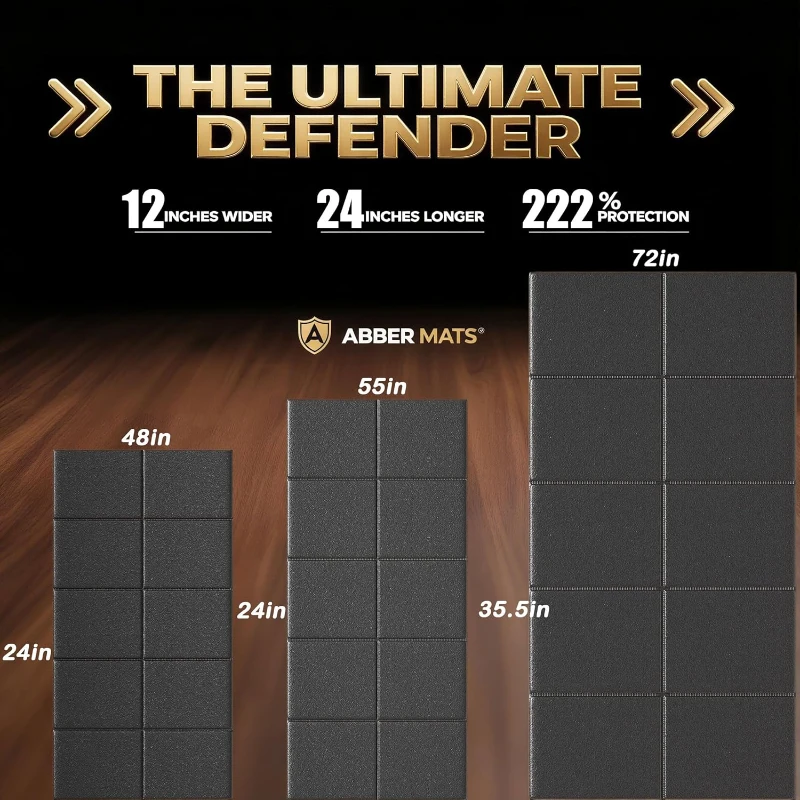 Foldable Treadmill Walking Pad Mat for Carpet & Hardwood, 72"" x 35.5"" 6mm Thick High-Density Exercise Mat — Large, Anti-Slip, Noise-Reducing