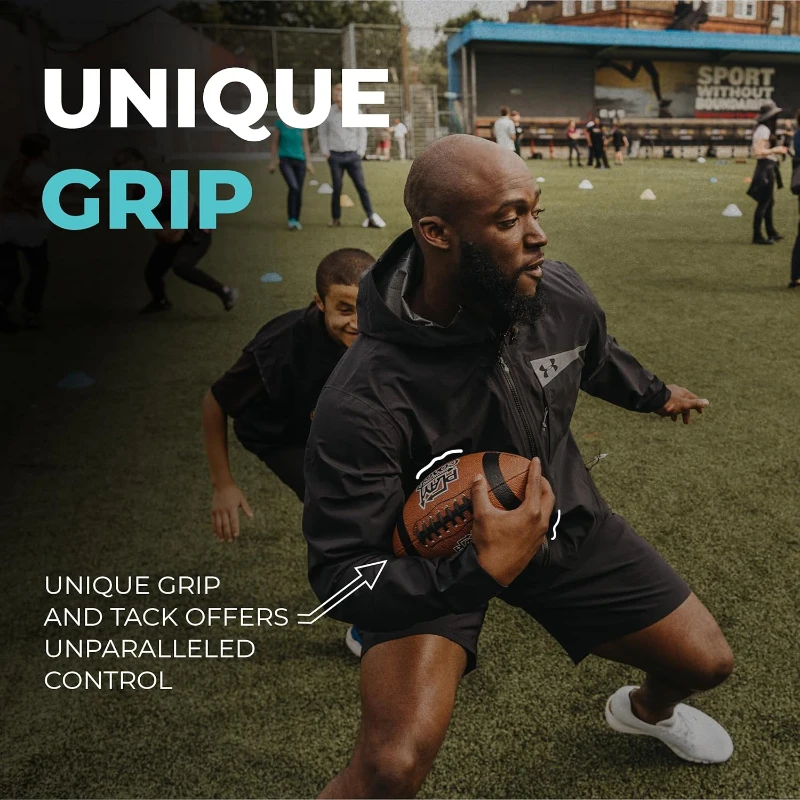 Youth Junior & Peewee Football with 10 Passing Routes — Leather Kids Football (Junior & Peewee Sizes) Endorsed by Drew Brees, Great for Ages 6–12