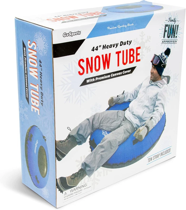 GoSports 44-Inch Commercial Snow Tube with Double-Stitched Canvas Cover and Coated Bottom (Choose Style)