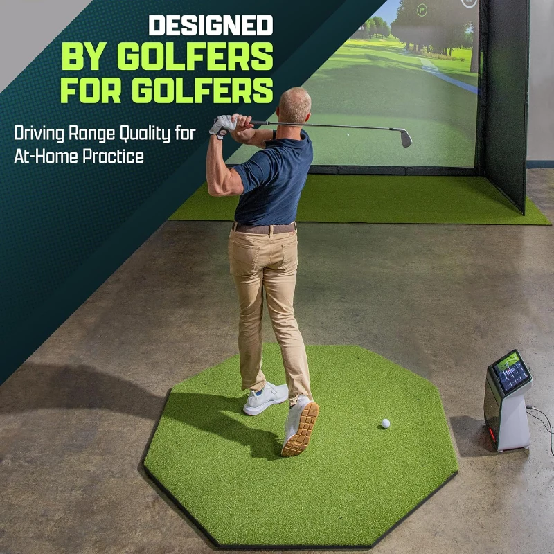 GoSports Elite Golf Hitting Mat – Commercial-Grade Turf Driving Range Mat for Indoor/Outdoor Practice, Golf Simulators (Multiple Sizes & Thicknesses)