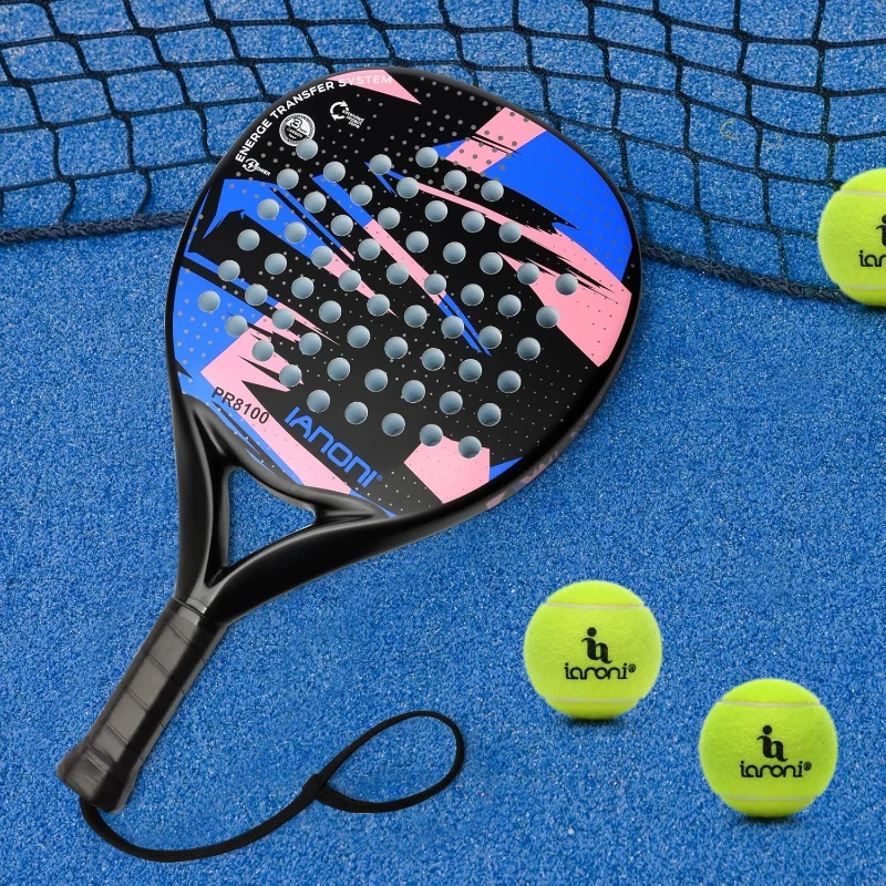Lightweight Padel Racquet with Carbon Fiber Face and EVA Memory Flex Foam Core