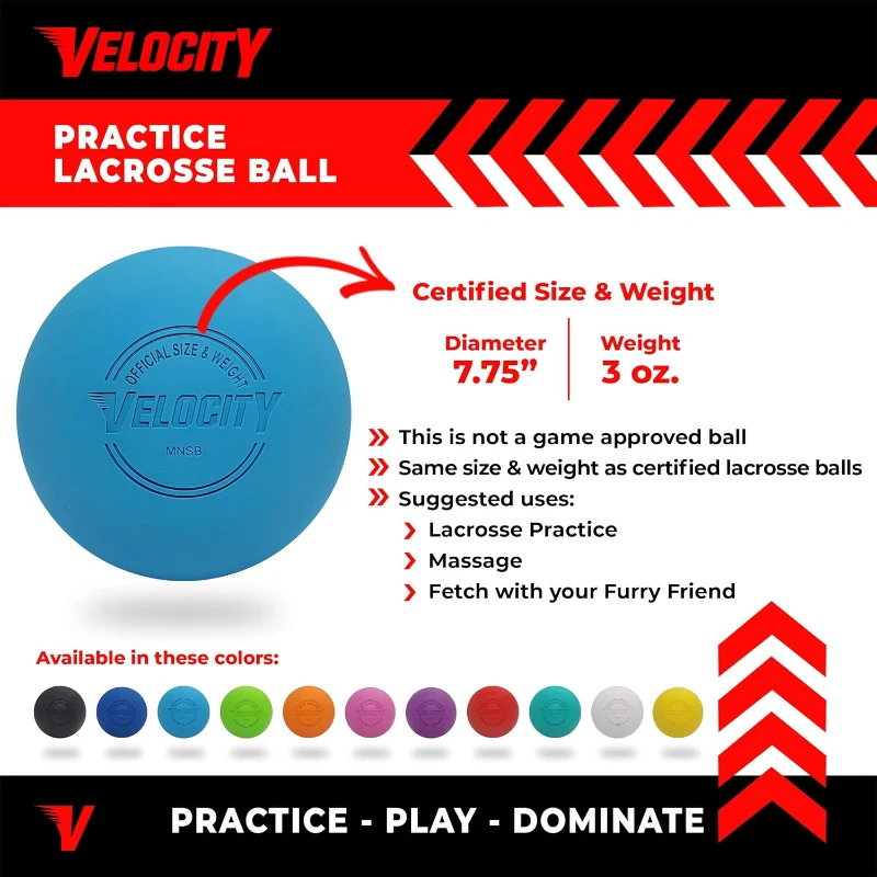 Velocity Lacrosse Balls — Available in 1 to 120-Pack Options, Practice Balls in Official NFHS & College-Approved Size