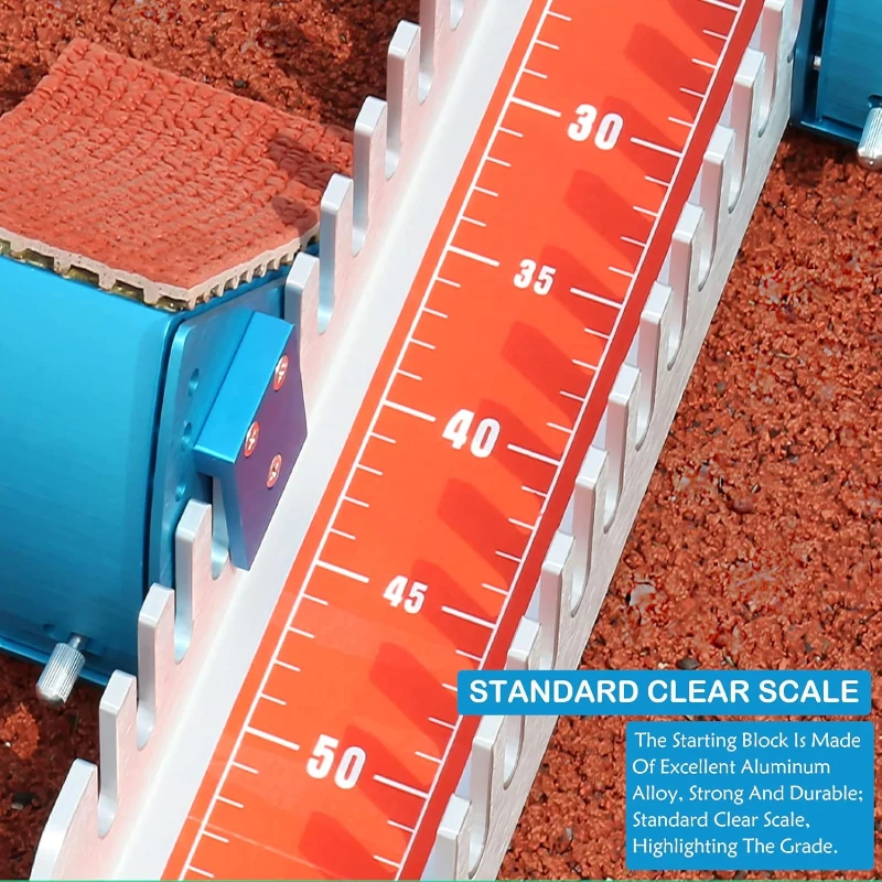 Lightning Multi-Function Starting Block for Sprinters — 25-In Aluminum, 6-Angle Adjustable Track & Field Pedals for Plastic or Cinder Runways — School Sports Day