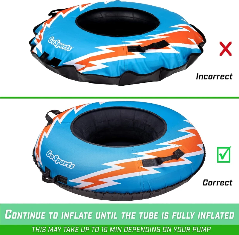 GoSports 44-Inch Heavy-Duty Snow Tube — Commercial-Grade Winter Sled with Durable Canvas Cover (Choose Your Style)