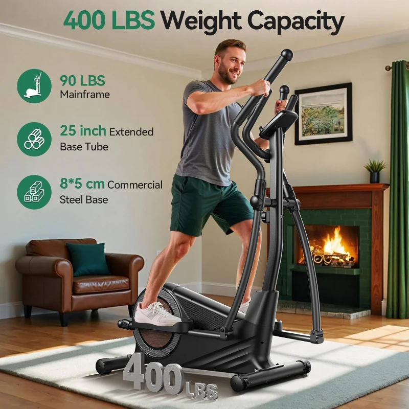 Niceday Home Magnetic Elliptical Trainer — 15.5–19 in Stride, 16 Resistance Levels, 400 lb Capacity, Kinomap Compatible