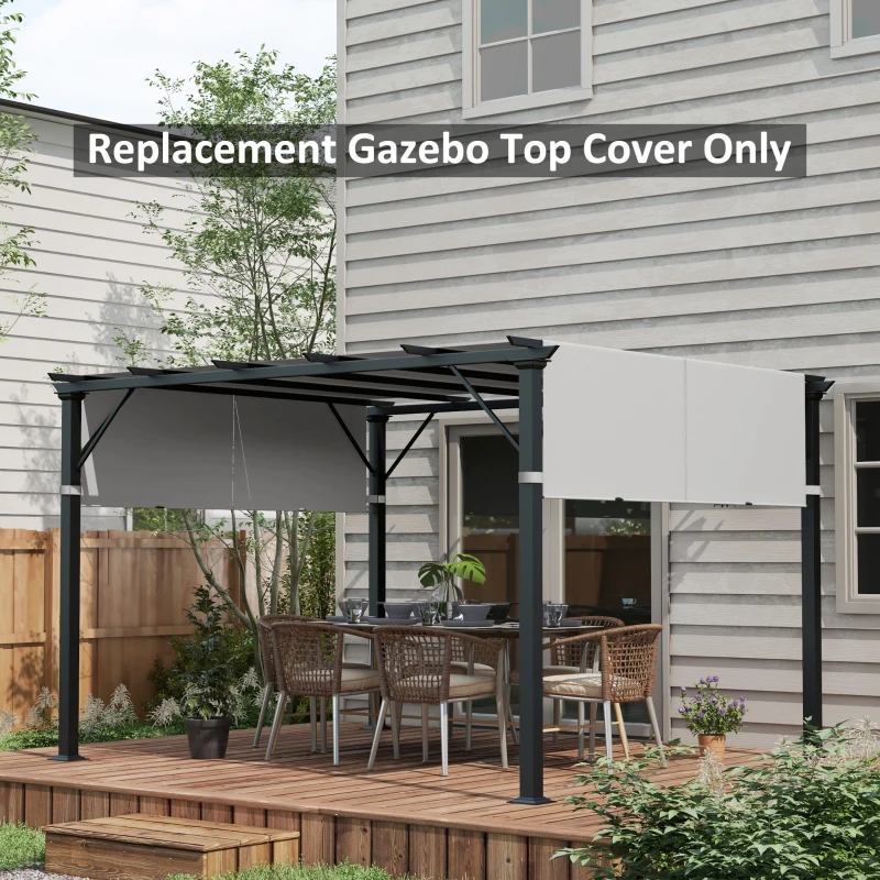 Outsunny 2 Pcs Pergola Replacement Canopy, UV Protection Pergola Shade Cover, Easy to Install, for 10 x 10ft Pergola, Light Gray