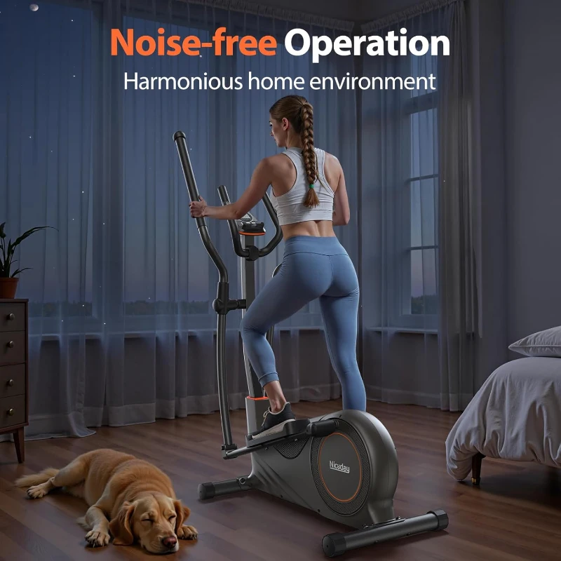 Niceday Home Elliptical Trainer with Hyper-Quiet Magnetic Drive, 15.5in & 20in Stride Options, 16 Resistance Levels, Heavy-Duty Capacity (500 lbs)