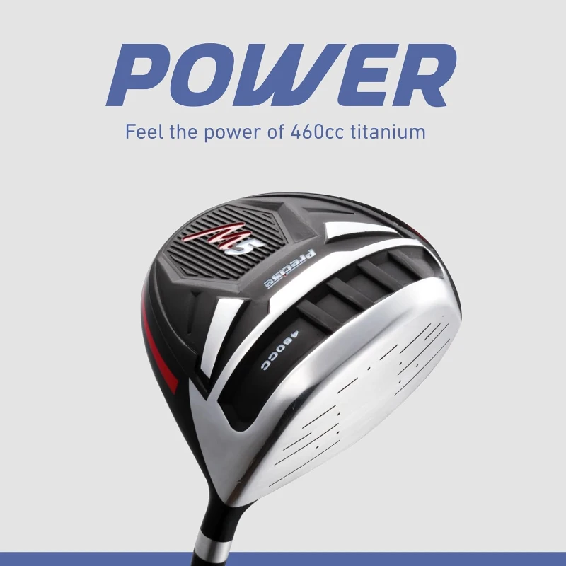 Precise M5 Men’s Complete Golf Set — 460cc Driver, 3-Wood, 21° Hybrid, 5-PW Stainless Irons, Putter, Stand Bag & 3 Headcovers