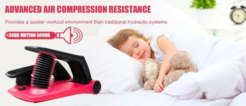 Air-Resistance Stepper Climber Fitness Machine with Adjustable Resistance Bands and Comfort Foot Pedals