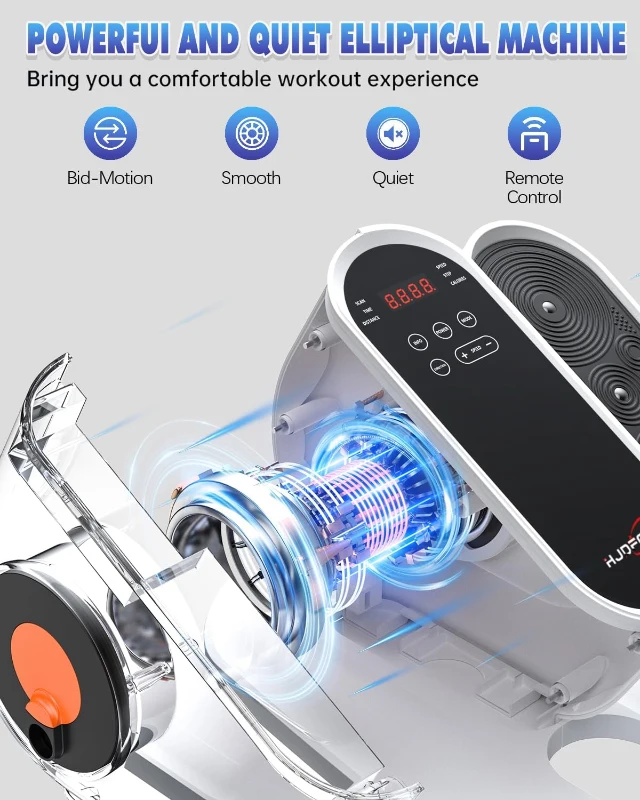 HJDFGSS Under-Desk Elliptical Machine — Electric Seated Pedal Exerciser for Leg Rehabilitation, 10-Speed, White