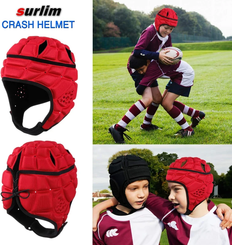 Soft Shell Rugby/Flag Football Helmet — Youth Scrum Cap Protective Headgear for Kids