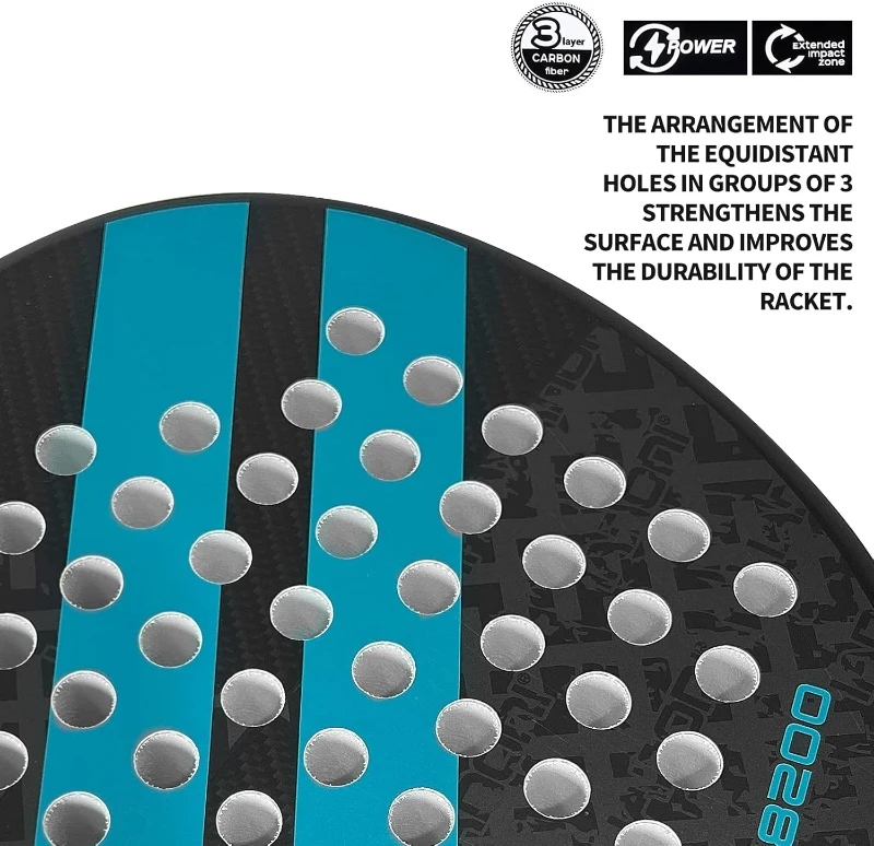 EVA Memory Foam Core Padel Racket with Carbon Fiber Surface – Lightweight, Round Shape