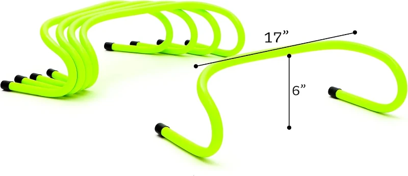 Trademark Innovations 6-Inch Speed Training Hurdles – Pack of 5 (Light Green)