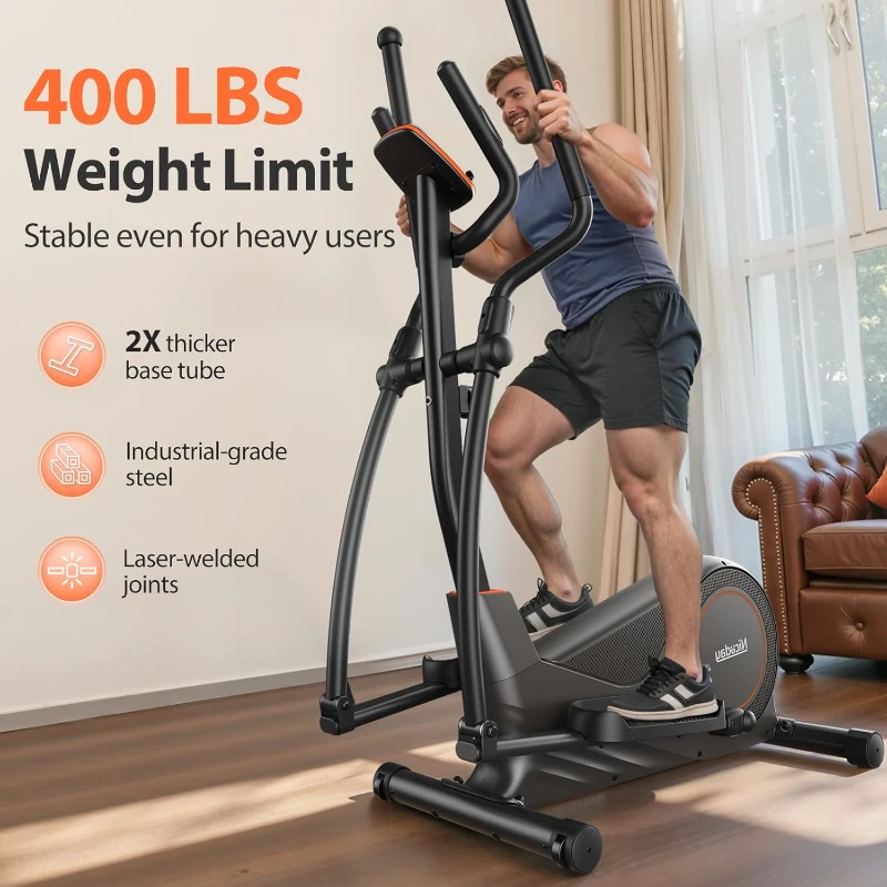 Niceday Home Elliptical Trainer with Hyper-Quiet Magnetic Drive, 15.5in & 20in Stride Options, 16 Resistance Levels, Heavy-Duty Capacity (500 lbs)