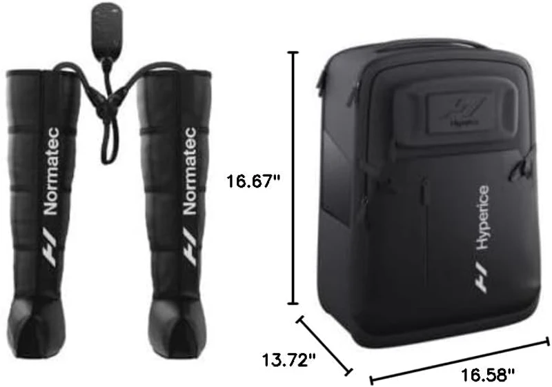 Hyperice Normatec 3 Recovery System – Dynamic Air Compression Massage for Legs (Standard Size) with Backpack