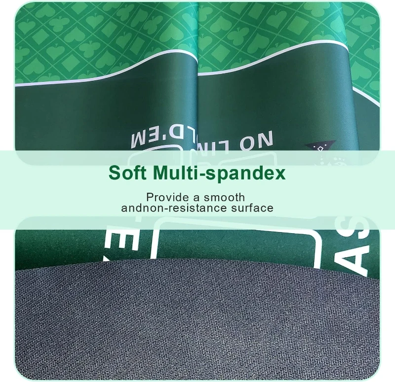 70 x 35 Inch Texas Hold'em Poker Mat — Portable Table Top with Premium Smooth Surface, Noise Reduction and Carrying Case for Professional Casino Play