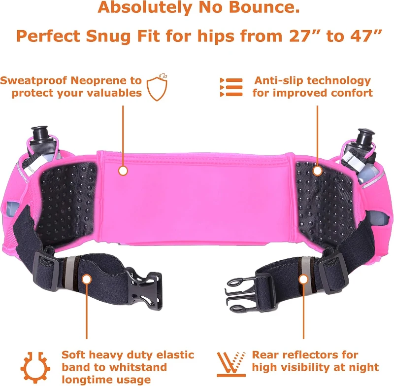 No.1 Hydration Belt by Runtasty - Premium Running Fuel Belt w/2 BPA-Free 10 oz Bottles, Tilt-Up Touchscreen Pocket, Universal iPhone Fit, Runners Ebook & No-Bounce Design