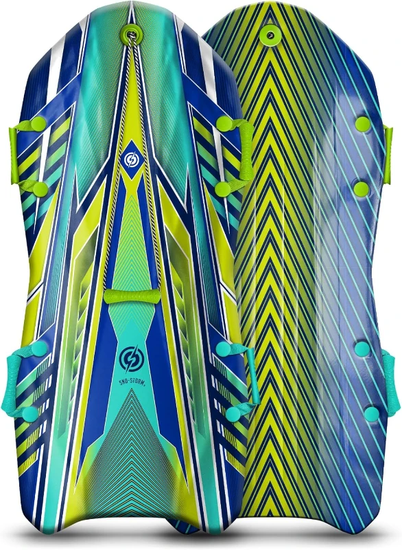 Sno-Storm Premium Foam Snow Sled — Contoured, Durable Foam Sled with Tow Rope and Handles, 50"" x 24"" Lightweight Ride