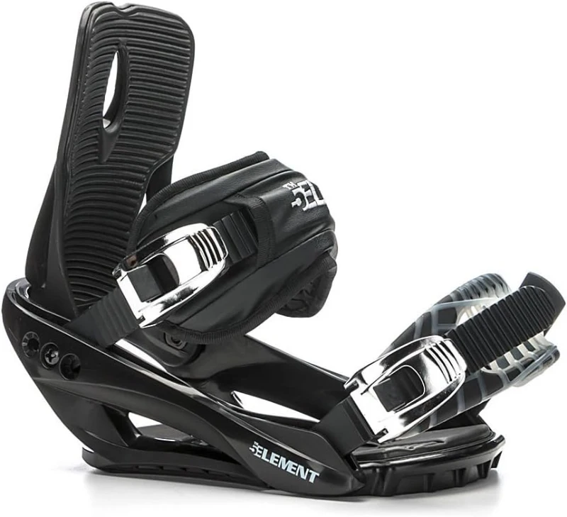 5th Element Summit Stealth Men's Snowboard Bindings — Universal Mounting Disc & Hardware for New or Replacement Boards, Beginner–Intermediate