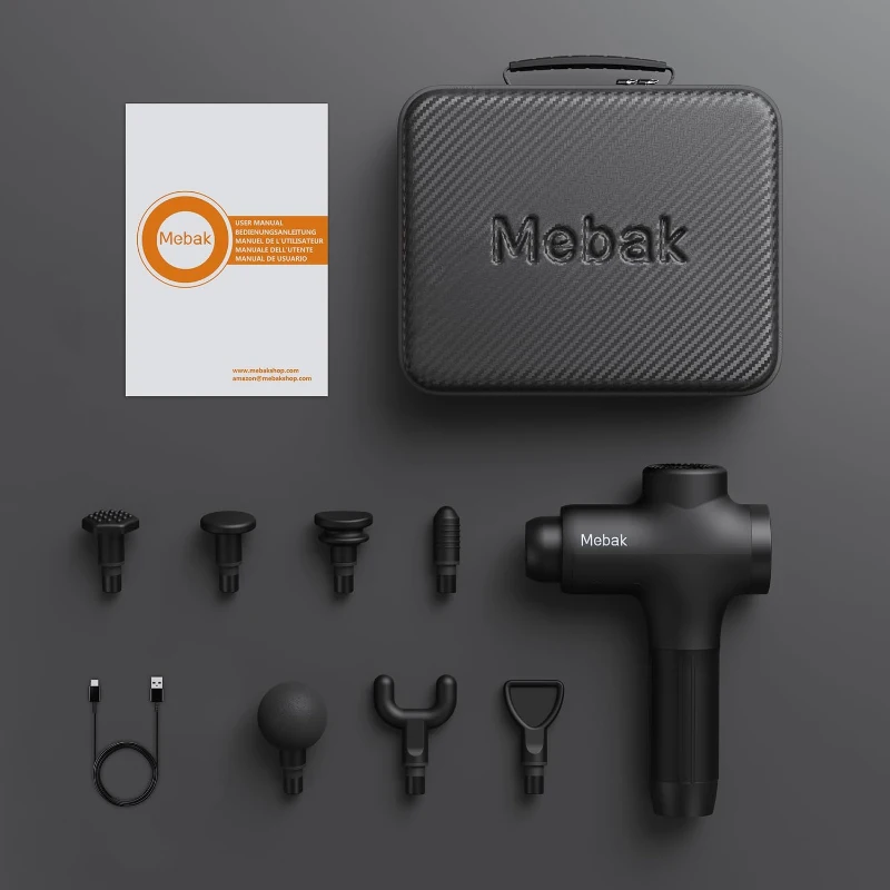Mebak 3 Deep Tissue Massage Gun — Professional Muscle Percussion, Quiet & Portable, Gift for Athletes