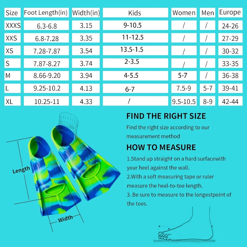 Short Kids Swim Fins — Soft Flippers for Lap Training, Children & Beginner Swimmers