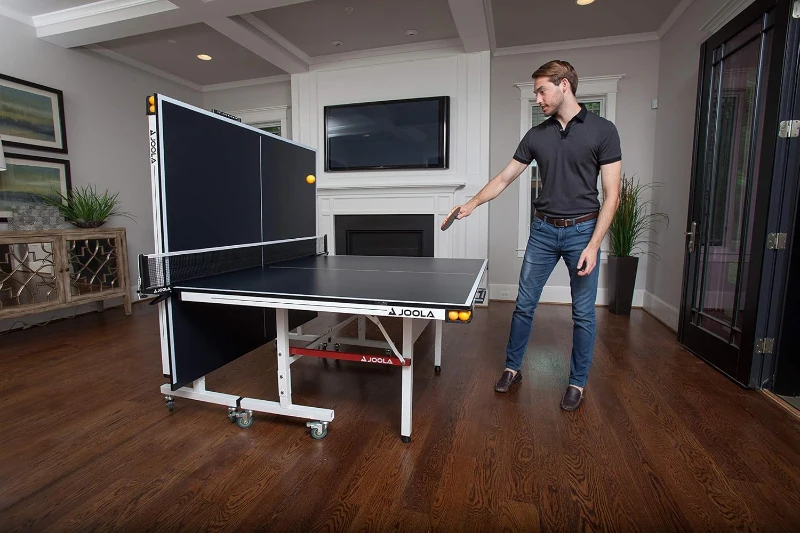 JOOLA Rally TL Professional Indoor Ping Pong Table (9'x5') w/ Quick-Clamp Net & Post — Tournament Quality, Fast Assembly, Playback Mode
