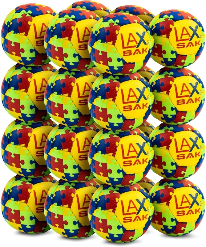 Lax Sak Soft Lacrosse Practice Balls — Available in 1/2/3/6/12/24/36/60/120 Packs | Matches Regulation Size & Weight, Minimal Rebound for Indoor and Outdoor Use