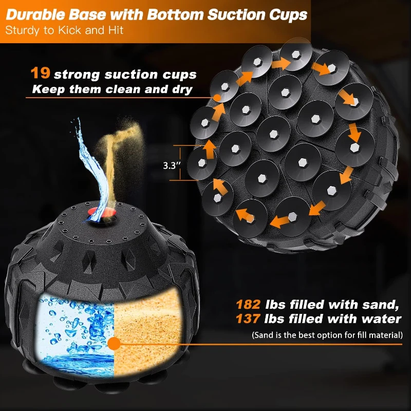 Dripex Freestanding Punching Bag with Stand — Heavy-Duty Free-Standing Boxing Bag for Adults & Teens, Home Gym