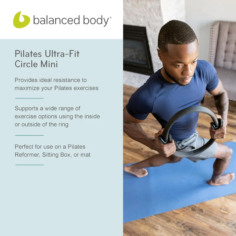 Balanced Body Ultra-Fit 12"" Pilates Circle – Compact Fitness Ring with Padded Handles for Legs and Core