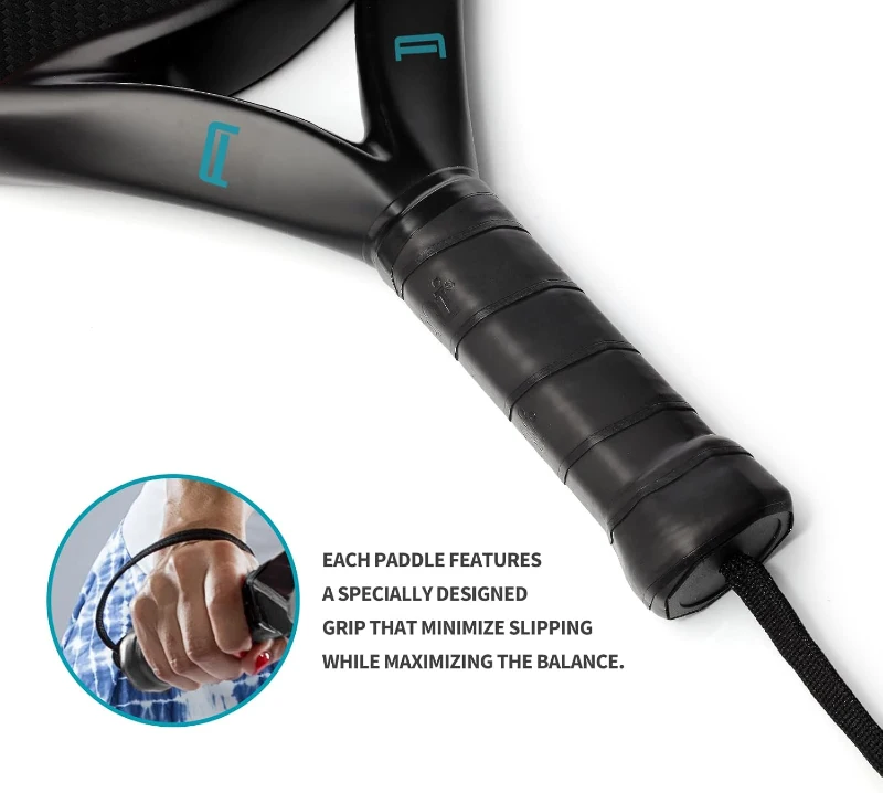 EVA Memory Foam Core Padel Racket with Carbon Fiber Surface – Lightweight, Round Shape