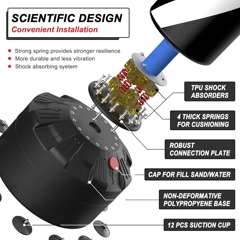 LEKÄRO Freestanding Punching Bag with Stand, Heavy Kickboxing Bag and Gloves for Adults & Kids