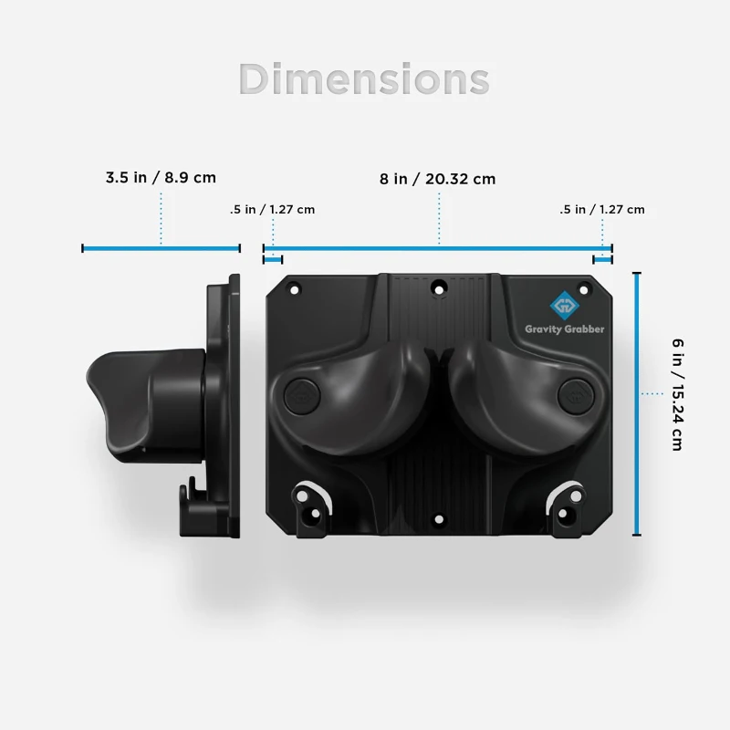 Gravity Grabber 3x Wall Storage Rack - Fits Any Ski or Snowboard, Damage-Free Gravity-Lock Design, Black