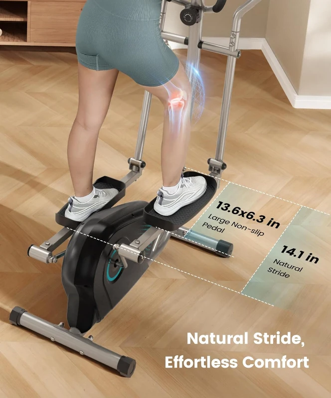 Dripex Magnetic Elliptical Trainer for Home – Ultra-Quiet 6kg Flywheel, 16 Resistance Levels, Pulse Sensor & LCD Performance Display