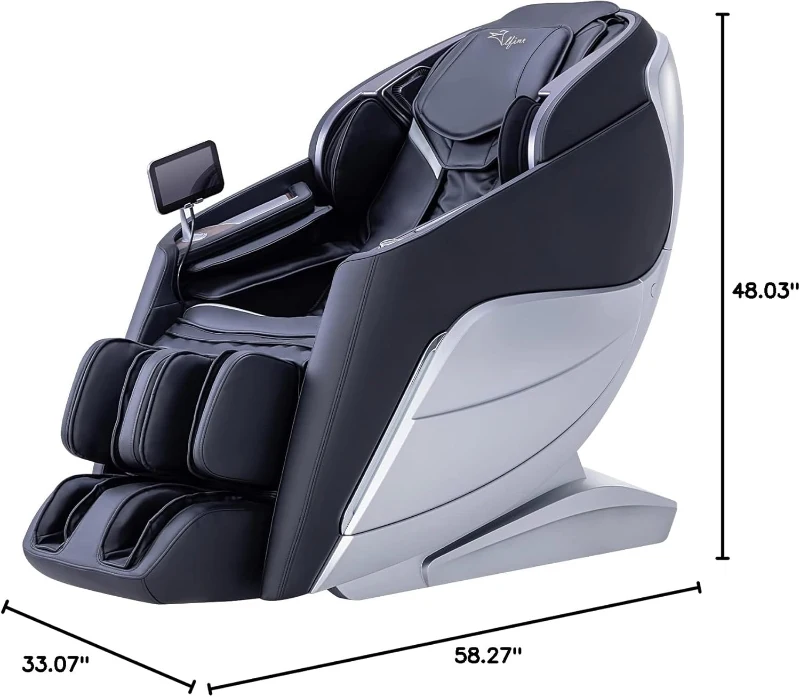 Alfine Theta A696 4D+SyncWave Massage Chair — Full-Body Zero Gravity SL-Track Recliner with Sonic Wave, AI Voice & 23 Modes (2026, Black)