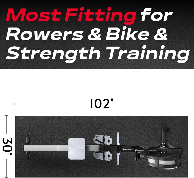 THK 6mm Trainer Mat for Peloton Bike, Treadmill & Rower – Under-Equipment Floor Protector for Hardwood and Carpet