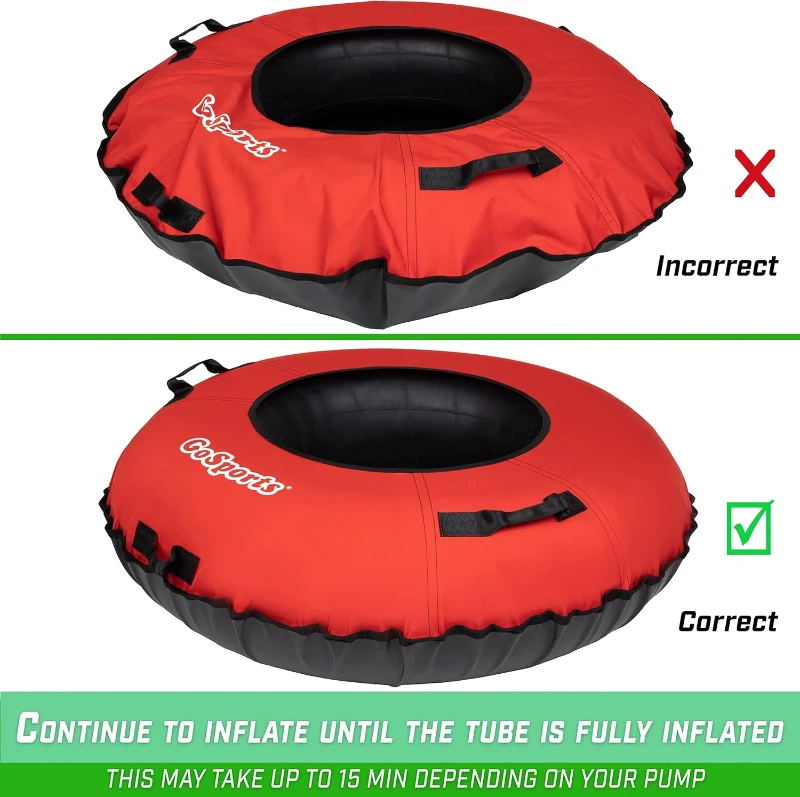 GoSports 44"" Heavy-Duty Winter Snow Tube with Premium Double-Stitched Canvas Cover & Coated Bottom — Commercial-Grade, Multiple Styles