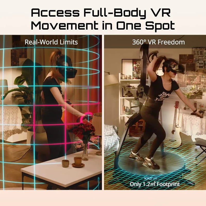 KAT Walk C2 CORE VR Treadmill Bundle with Nexus & Seated Module — 360° Omnidirectional Locomotion for Immersive VR Fitness & Gaming | SteamVR + Meta Quest (via Nexus Adapter) | US Size 9.5