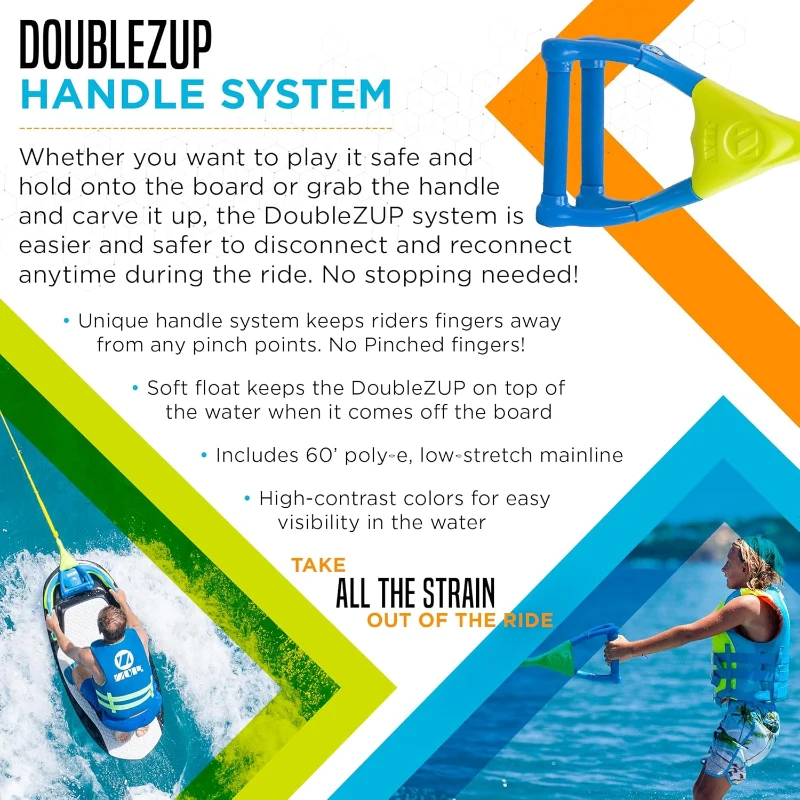 ZUP You Got This 260 — 51.7"" x 23.8"" x 4.6"" Multi-Use Board & Handle Combo with EVA Padding for Wake, Surf, Kneeboarding and More