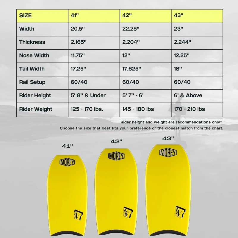 MOREY® Mach 7 Pro Bodyboard (2025 Model) — HDPE Slick Bottom, Embedded Rod, NXLPE Deck, Multiple Sizes