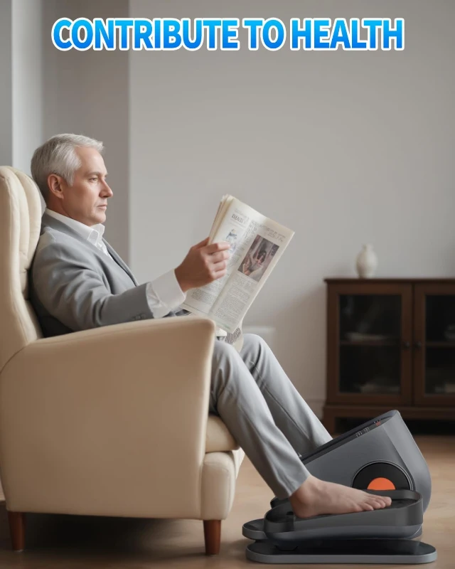 PUTNEN Under-Desk Elliptical Trainer (Gray) — Portable Quiet Seated Pedal Exerciser with Remote, 10-Speed Adjustable for Seniors